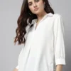 Lifestyle Co. Women's Solid Shirt Collar Top