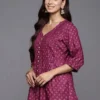 Women Purple Printed Rayon A-Line Kurti - Image 4