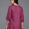 Women Purple Printed Rayon A-Line Kurti - Image 3